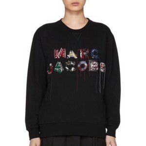 MARC JACOBS Black Lux Embellished Sweatshirt XS